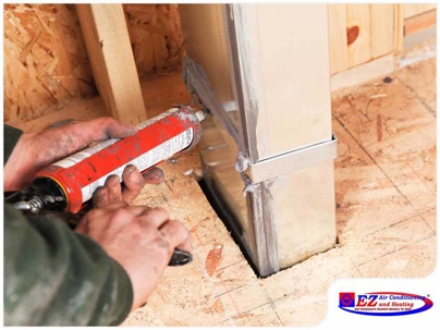 person applying sealant